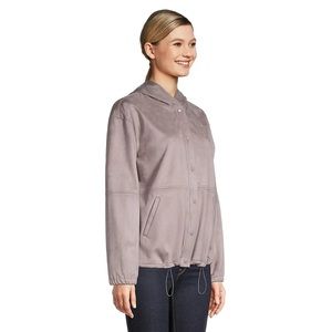 MaxMara Lavender Suede Bomber Jacket